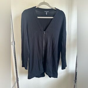 EILEEN FISHER BLACK Front Zipper Jacket.